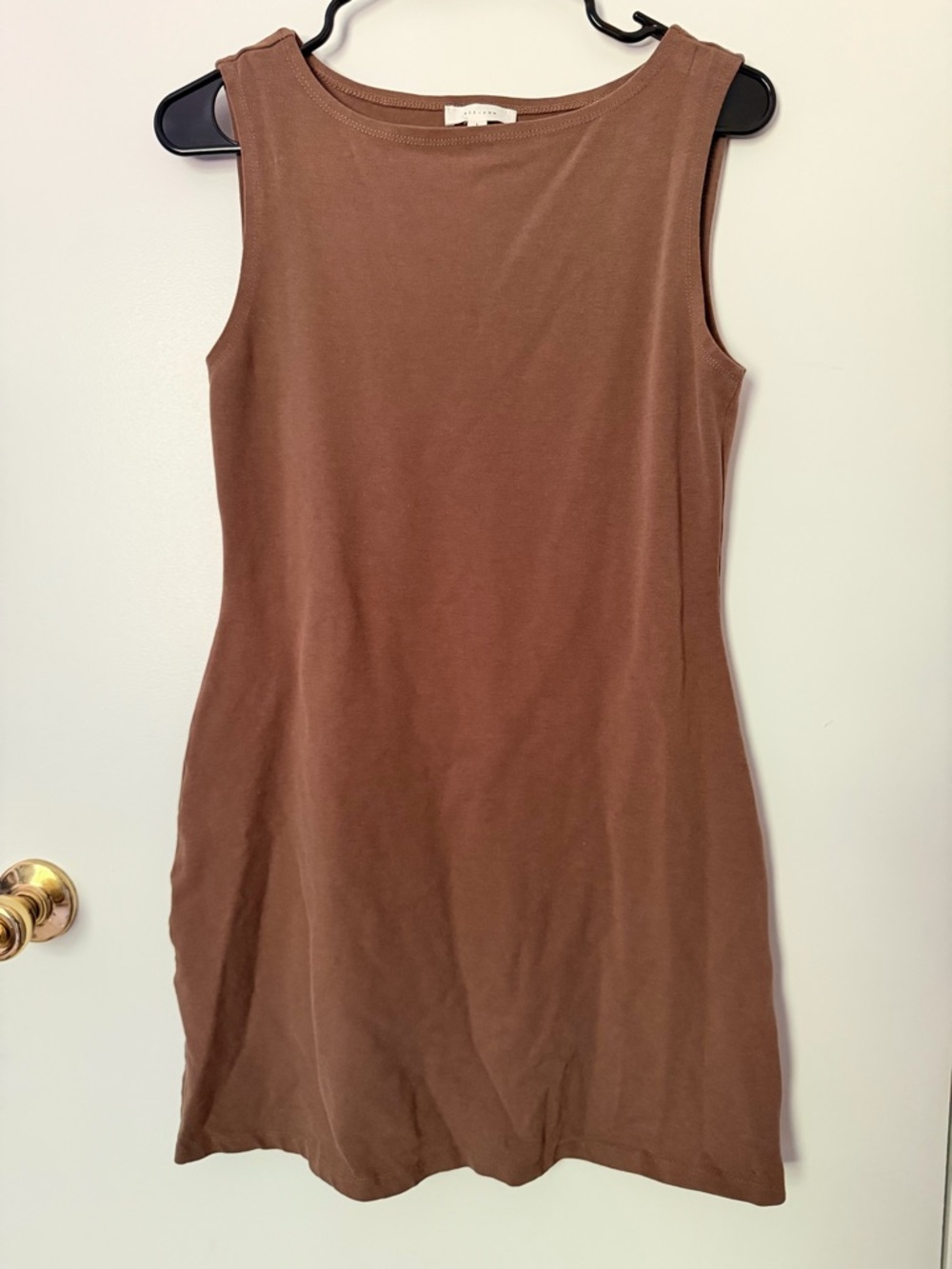 Sleeveless Mini Dress in Brown